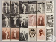Eighteen player profile vintage b&w; cricket postcards