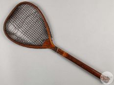 An early tilt-head lawn tennis racquet by Henry Malings of Woolwich