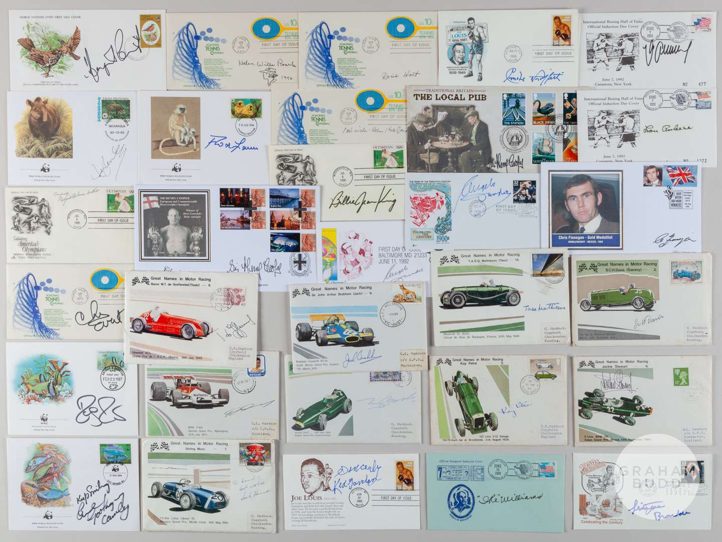 A collection of autographed boxing first day covers