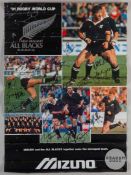 New Zealand All Blacks Rugby World Cup 1991 large signed poster