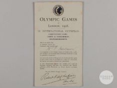 Football Olympics 1908 London HP Hardman very rare officials & competitors card
