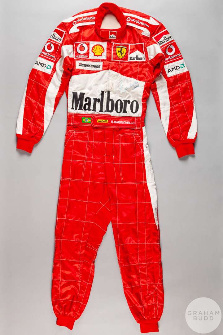 Rubens Barrichello Ferrari 2005 Chinese Grand Prix race worn race suit by Puma.