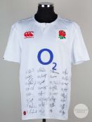 Squad signed white England rugby shirt, season 2016-17