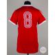 Viv Anderson red and white No.8 Turkey v. England match worn short-sleeved shirt, 1987 - Image 2 of 5