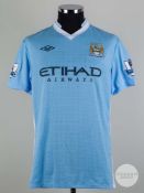 Sergio Aguero sky blue & white No.16 Manchester City shirt, 2011-12.