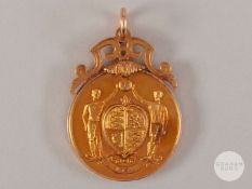 Tom Curry 15ct gold Newcastle United v. Aston Villa F.A.Cup winners medal, 1924.
