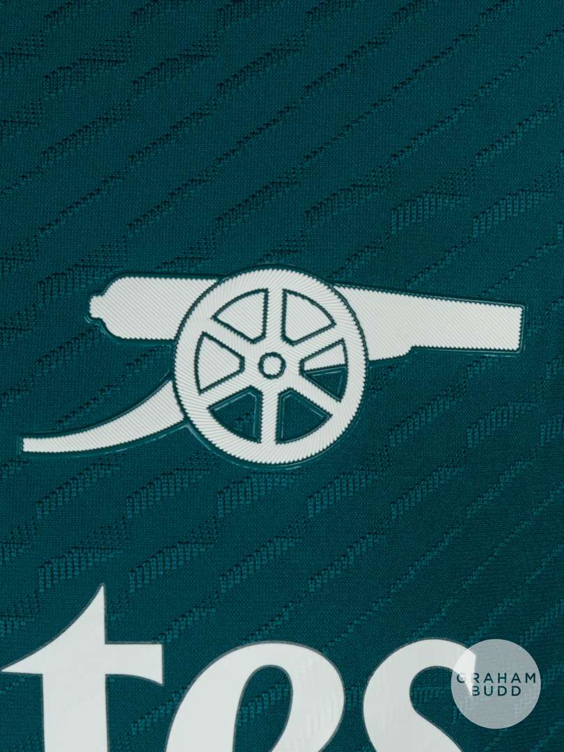 Gabriel Jesus green and navy blue No.9 Arsenal short-sleeved shirt, 2023-24 - Image 3 of 6