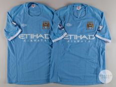 Dedryck Boyata sky blue & white No.38 Manchester City shirt, 2010-11.