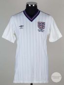 Viv Anderson white No.12 England 1986 World Cup match issued short-sleeved shirt