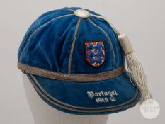 John Aston (Sr) blue England v. Portugal International cap, 1949-50