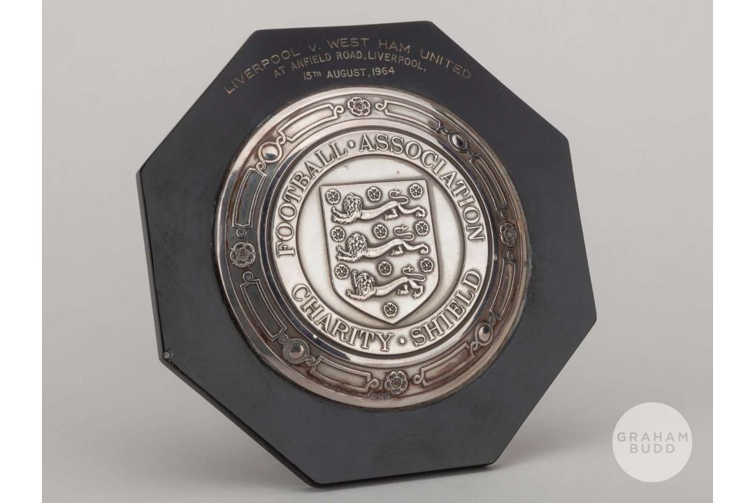 Willie Stevenson silver-mounted Liverpool v. West Ham United Charity Shield plaque, 1964. - Image 1 of 3