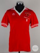 David McCreery red No.18 Manchester United v. Arsenal shirt, 1979.