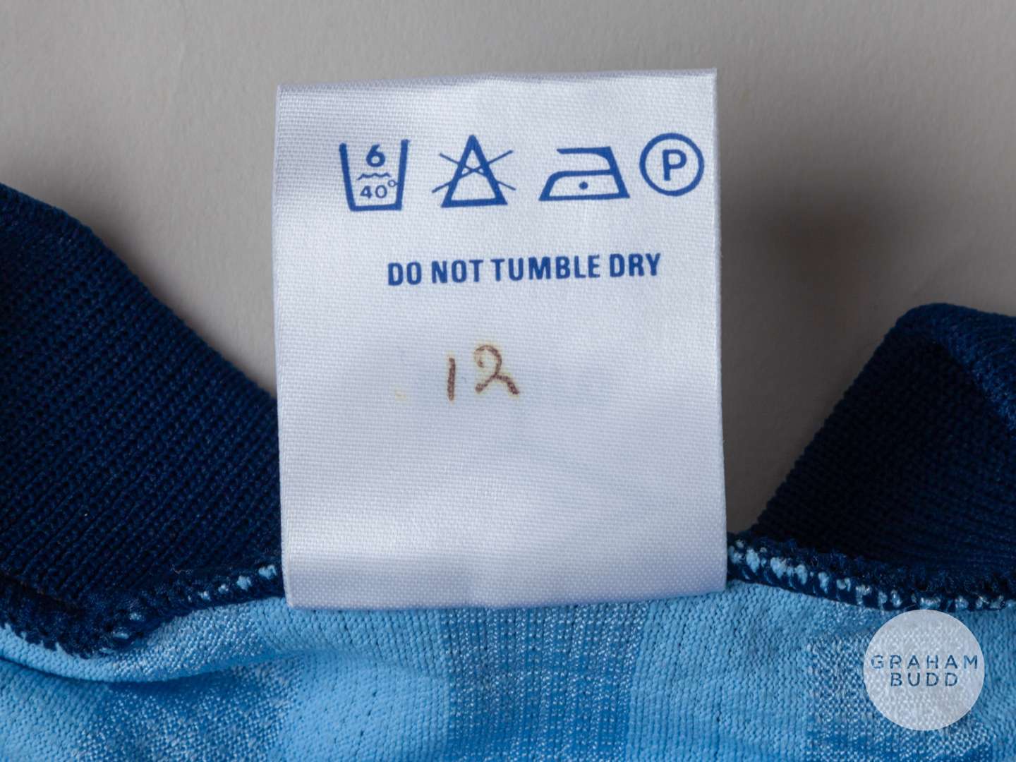 Viv Anderson rare sky-blue No.12 England 1986 World Cup match issued short-sleeved shirt - Image 5 of 5