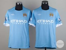 Sean Wright-Phillips sky blue & white No.8 Manchester City v. Tottenham Hotspur shirt, 2011.