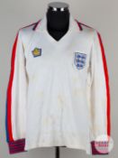 Viv Anderson white, red & blue No.2 England v. Czechoslovakia International debut shirt, 1978