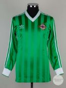 Viv Anderson green and white No.3 Northern Ireland v. England long-sleeved shirt, 1984