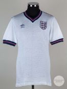 Viv Anderson rare white No.15 England South America Tour match issued airtex shirt, 1985