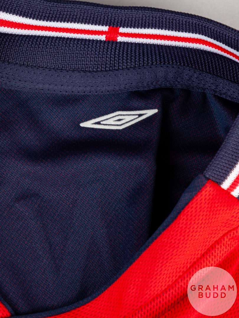 Rio Ferdinand red No.5 England short sleeved 2002 shirt. - Image 4 of 5