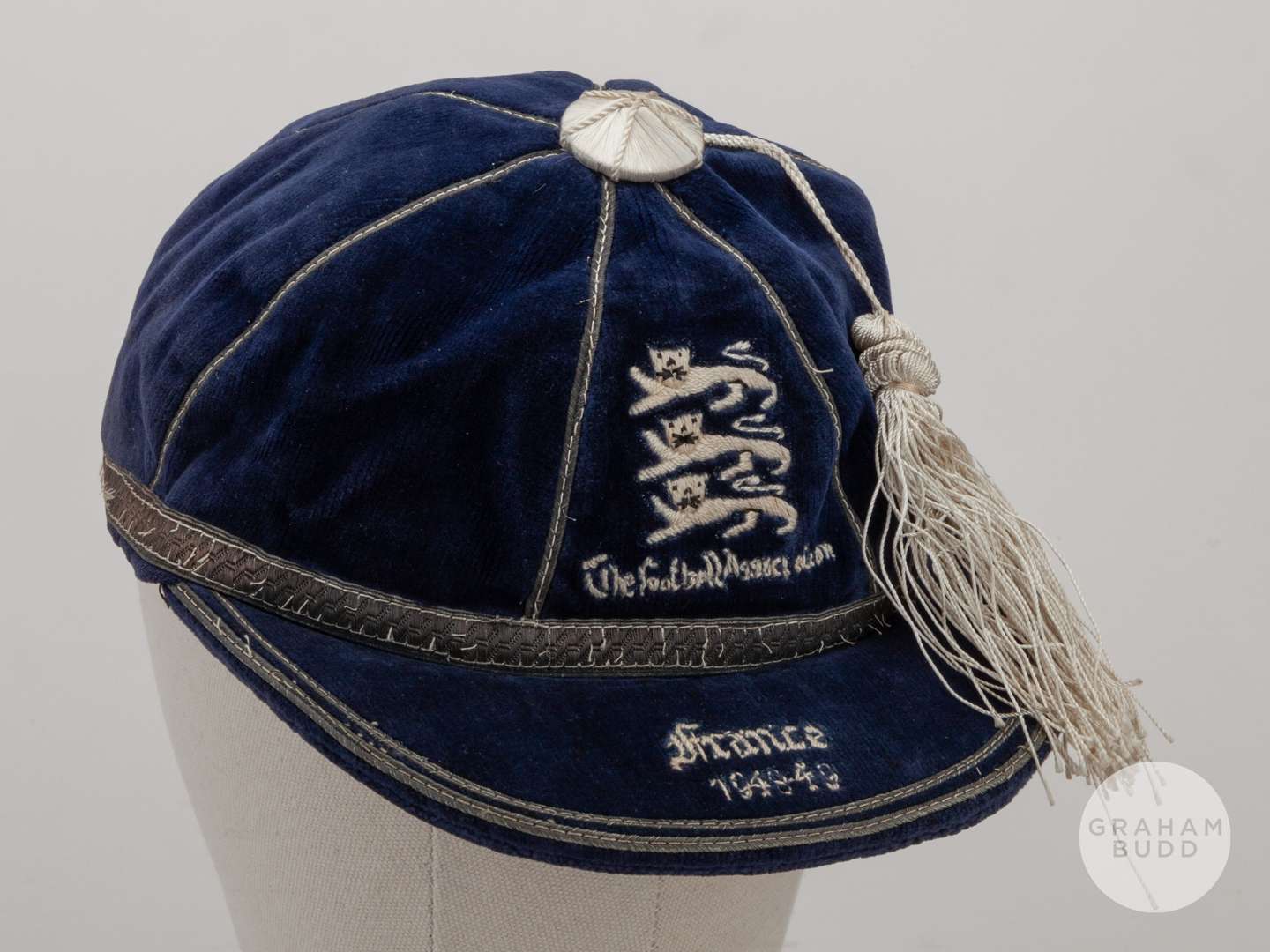 John Aston (Sr) blue England v. France International cap, 1948-49