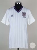 Viv Anderson white No.12 England 1986 World Cup match issued short-sleeved shirt