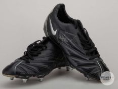 Andy Cole pair of black and silver Nike match worn football boots, c.2001.