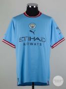 Rodri sky-blue No.16 Manchester City v. Burnley shirt, 2022-23