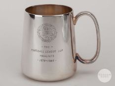 Viv Anderson white-metal Nottingham Forest v. Wolves League Cup runners-up tankard, 1980