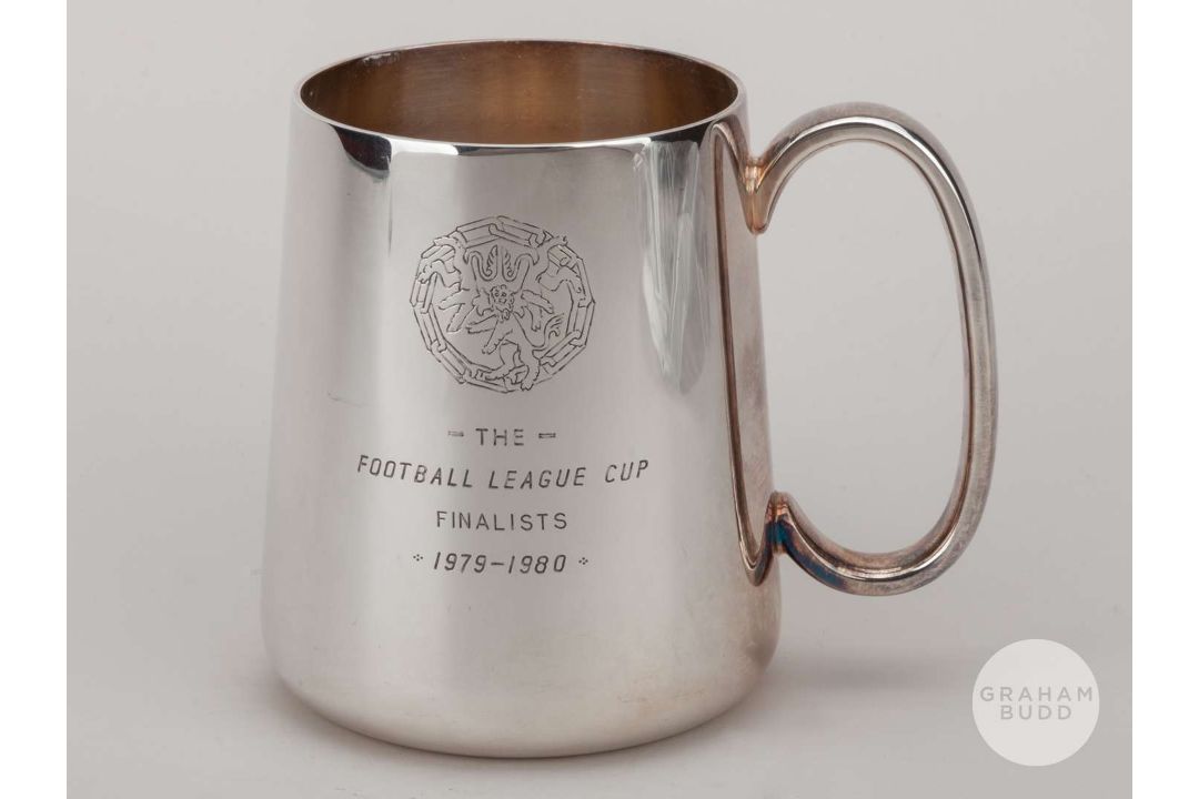 Viv Anderson white-metal Nottingham Forest v. Wolves League Cup runners-up tankard, 1980 - Image 1 of 6