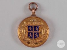 9ct gold and enamel Durham Football Association winners medal, 1930-31