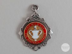 Gordon McQueen, silver & enamel Manchester United v. Liverpool Milk Cup runners-up medal, 1983