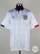 Viv Anderson white No.12 England match issued short-sleeved shirt, 1987-89
