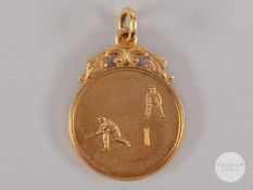 Joe Hulme an Arsenal 15ct gold Evening News Cricket Cup winners medal, 1930.
