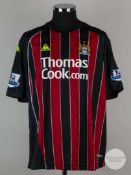 Richard Dunne red & black No.22 Manchester City shirt, 2008-09.