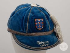 John Aston (Sr) blue England v. Belgium International cap, 1949-50