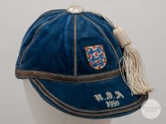 John Aston (Sr) blue England v. U.S.A. International World Cup cap, 1950