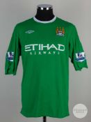 Joe Hart green No. 25 Manchester City cut sleeve jersey 2009/10.