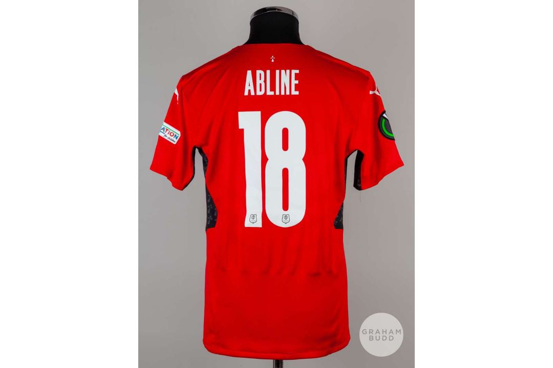 Matthis Abline red No.18 Stade Rennais short-sleeved shirt, 2021-22 - Image 2 of 5