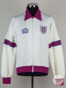 Viv Anderson rare white, blue and red England track suit top, 1978
