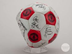 Viv Anderson red and white leather Manchester United autographed football