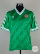 Viv Anderson green and white No.3 Northern Ireland v. England short-sleeved shirt, 1987