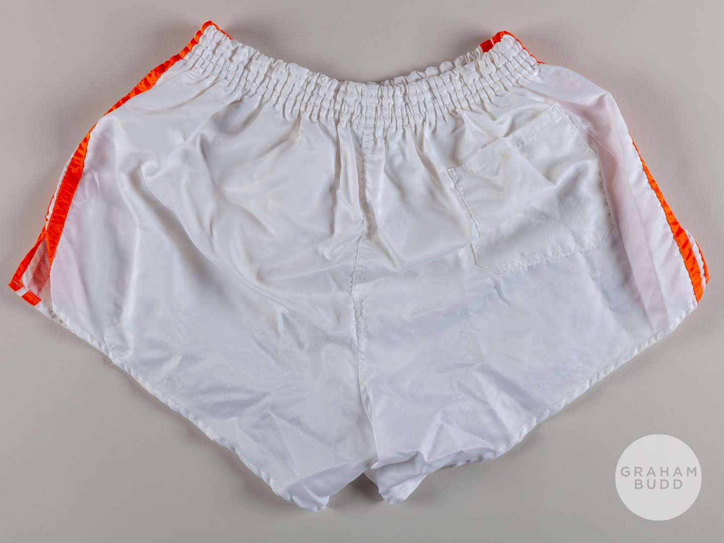 Viv Anderson pair of white and orange No.18 Holland shorts, 1988 - Image 2 of 4