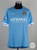 Patrick Viera sky blue No. 24 Manchester City short sleeved shirt 2010/11.