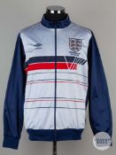 Viv Anderson rare white, blue and red England 1986 World Cup track suit top