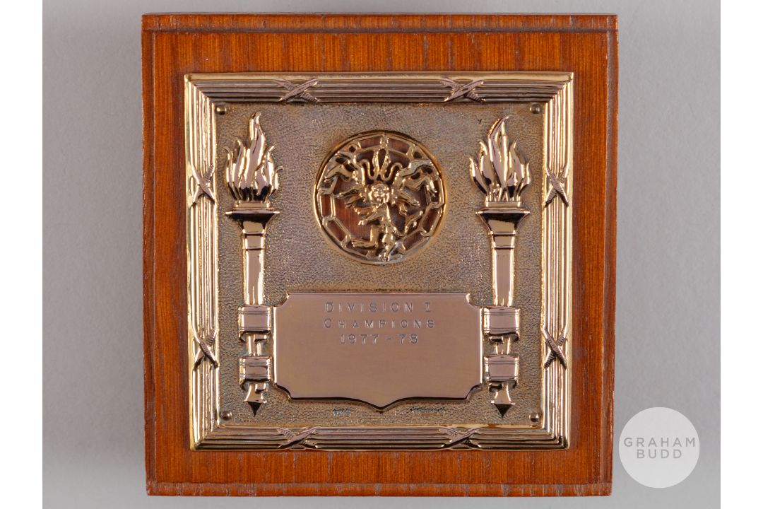 Viv Anderson 9ct 1977-78 Division I League Championship winners plaque - Image 1 of 5