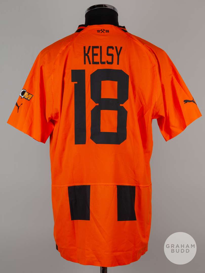Kevin Kelsy orange & black No.18 Shakhtar Donetsk v. Tottenham Hotspur shirt, 2022-13 - Image 2 of 4