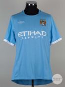 James Milner sky-blue No.7 Manchester City short-sleeved shirt, 2010-11.