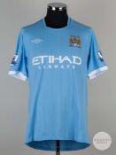 Micah Richards sky blue & white No.2 Manchester City shirt, 2010-11.