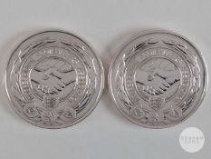 Gordon McQueen two silver Professional Footballers Association medals