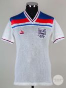 Viv Anderson rare white No.2 England v. Kuwait match issued airtex short-sleeved shirt, 1982