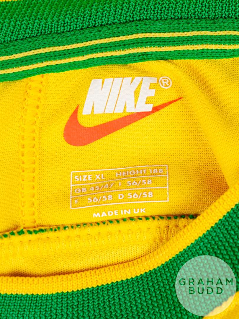 A yellow Brazil short sleeved replica shirt signed by Roberto Carlos. - Image 4 of 5